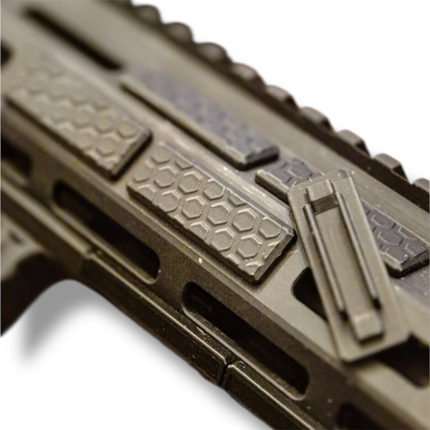 12pc M-LOK Rail Cover Set Honeycomb Texture Snap-In Panels Black/FDE
